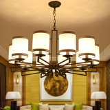 现代简约新中式吊灯美式创意客厅灯大气时尚宜家布艺复古餐厅灯