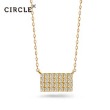 Circle日本珠宝 18K黄金钻石项链豪华群镶排钻钻石吊坠正品女
