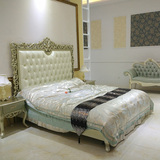 欧式床实木床双人床1.8米布艺实木真皮新古典雕花白色公主婚床