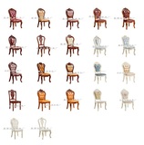 欧式实木扶手椅子布艺餐椅子真皮靠背椅象牙白雕花家用接待软包椅