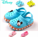 迪士尼新款儿童闪灯花园鞋夏季时尚卡通凉鞋拖鞋米奇小童鞋洞洞鞋