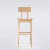 白蜡木吧台黑胡桃椅高脚椅高圆凳高脚吧凳实木凳子酒吧椅可定制