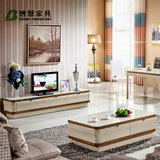钢化玻璃茶几电视柜组合 简约现代中小户型客厅家具 可选大理石面