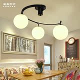 美式简约LED创意个性艺术圆球吸顶灯儿童房客厅卧室餐厅玻璃灯具