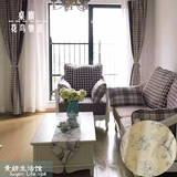 素妍生活馆2016客厅卧室飘厦门格子窗帘安装美式中式花鸟桌旗桌布
