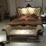 欧式床尾凳新古典换鞋凳美式实木奢华休息凳客厅卧室家具长凳现货
