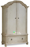 法式复古风格实木雕花衣柜美式乡村仿古白色做旧欧式实木衣橱柜
