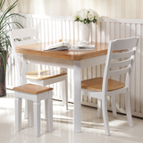 实木多功能餐桌椅组合 伸缩小户型饭桌现代地中海餐桌可折叠方桌