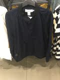 H&M正品折扣代购 HM男装立领罗纹收口藏青薄款夹克外套 0385935