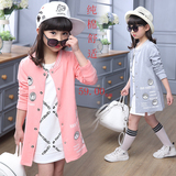外贸童装女童外套2016新款中大童秋装韩版中长款棒球服儿童外套潮