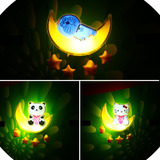 创意月亮动物LED光控感应灯 可爱壁灯婴儿宝宝灯卧室装饰小夜灯