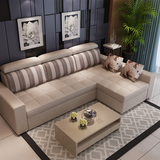 转角小户型多功能客厅沙发床 布艺储物可拆洗 宜家折叠组合布沙发