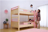 出口撞色1米儿童实木床上下铺子母床高低床双层床带护栏可定做
