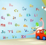 英文字母拼音早教墙贴卡通墙贴儿童房幼儿园动物墙贴纸可移除墙贴