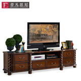 蒂凡思尼 欧式电视柜美式简约实木电视柜组合客厅家具2/2.4米包邮