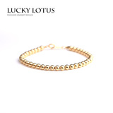 定制luckylotus首饰 美国进口14k 金珠手链  极细 4mm   私人订制