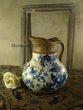 【Vintage】复古怀旧意大利手绘仿古做旧青花欧式提手壶陶瓷花瓶