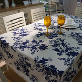 古典中国风桌布布艺 棉麻民族风青花瓷餐桌台布茶几桌布盖布