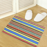 T彩色条纹门前垫 耐磨除尘吸湿防滑脚垫地毯 入户垫卧室门垫318g