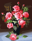 欧式装饰大幅手绘风景儿童特价花卉名数字油画diy客厅 吾爱玫瑰
