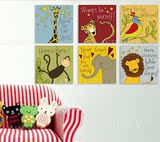 环保儿童房背景墙装饰画客厅卧室挂画幼儿园无框画可爱卡通动物