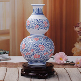 238景德镇陶瓷花瓶仿古青花瓷新年装饰品 手绘创意家居客厅摆件设