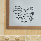艾菲 卧室儿童房洗手卫生间浴室玻璃镜面装饰贴画趣味墙贴纸 刷牙