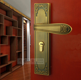 中国风中式门锁黄古铜门锁咖啡铜做工精细轴承静音古铜实木门锁