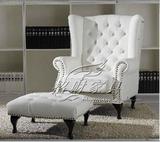 新古典沙发 客厅沙发单人沙发布艺沙发加脚凳小户型沙发时尚休闲