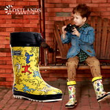 LOSTLANDS16春季女童男童保暖儿童雨鞋雨靴套鞋 两种内里可选