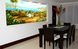 DIY数字油画手工自制客厅品味装饰欧洲风景挂画情定地中海90x240