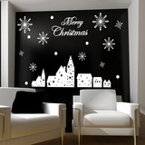 圣诞雪花房屋  2016新款 圣诞节橱窗贴纸 玻璃贴纸 墙贴 S516