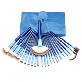 化妆刷套装包邮24支蓝色进口超细纤维便携款工具专业长杆化妆刷包