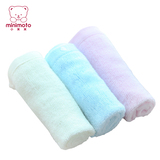 minimoto小米米宝宝竹纤维毛巾手帕3条装 婴儿洗澡毛巾25*25cm