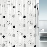 SPIRELLA丝普瑞黑白灰色气泡PVC全透明塑料防水浴帘 180*200