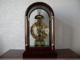 北极星实木座钟报时钟欧式透视装饰机械报时钟台钟桌钟T303