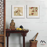 梅兰竹菊 新中式古典花鸟国画 现代简约客厅餐厅卧室有框装饰挂画