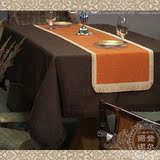 欧式布艺高档定制餐桌布台布桌旗餐垫套装 深咖系列 14色个性搭配