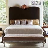 欧式床布艺床美式新古典后现代 雕花双人床布艺家具定制