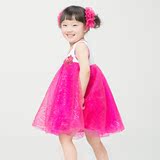 2014新款儿童圣诞节服装蓬蓬公主裙纱裙红黄绿幼儿演出舞蹈服六一