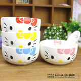 碗卡通陶瓷可爱儿童韩式家用米饭碗筷勺子创意餐具套装节日送礼品