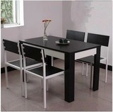 特价 家用简洁餐桌椅 餐厅成套桌凳 餐馆 黑白色 钢木架 宜家