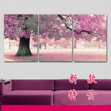 水晶画 现代客厅卧室三联画 无框画 风景装饰画  鸿运当头 幸福树