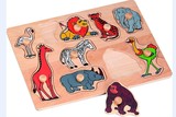 特价正品早教创意玩具新奇益智木制幼教动物拼图拼板DIY儿童0-3岁