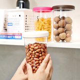 日本进口透明塑料厨房密封罐干货收纳瓶零食品干果罐储物罐保鲜盒