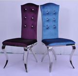 后现代不锈钢餐椅酒店餐椅 椅子 家用餐桌椅 厚软包椅FC063