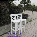 简约时尚白色实木吧凳 吧台凳椅 实木酒吧凳 高脚凳YD10