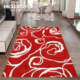 麦克罗伊进口羊毛定制 结婚红地毯现代客厅茶几垫沙发卧室床边毯