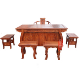 刺猬紫檀功夫茶桌椅组合红木家具仿古花梨茶桌中式实木茶几泡茶台