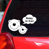 DIY汽车美容装饰车贴卡通防水贴纸小熊BABY IN CAR